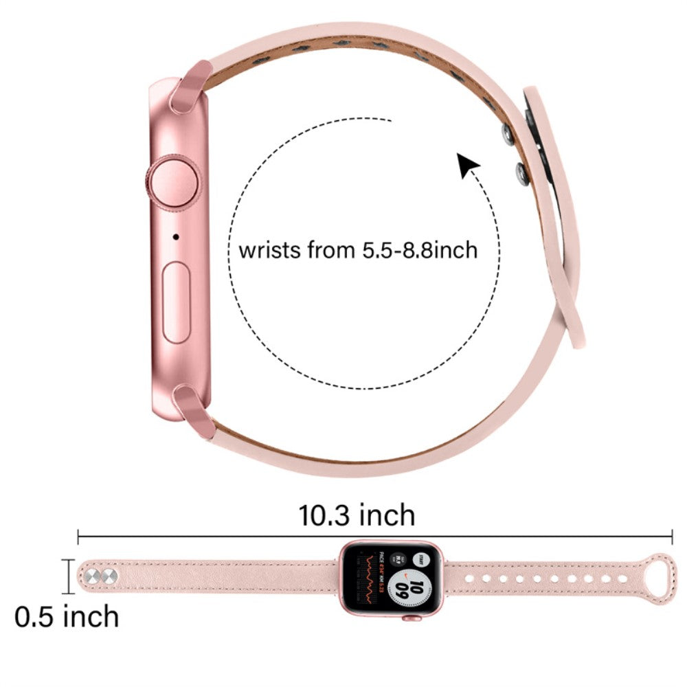 Smuk Universal Apple Ægte læder Urrem - Pink#serie_4