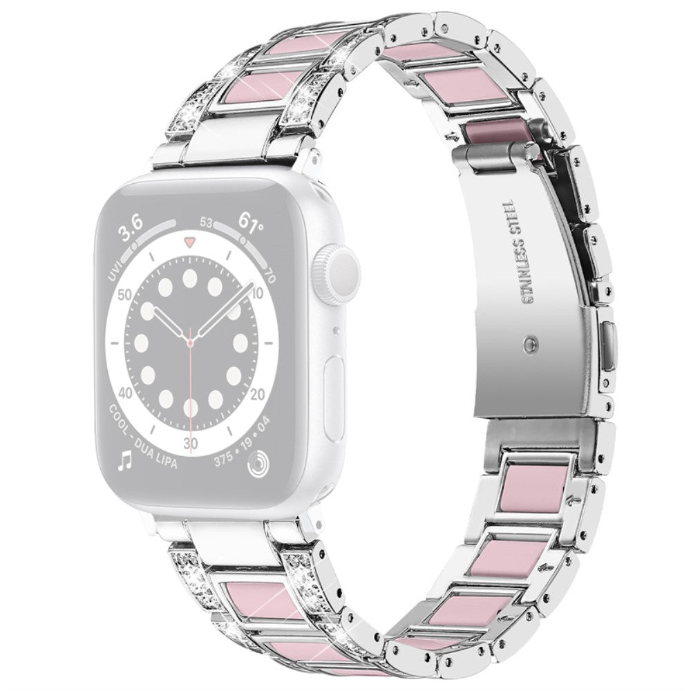 Slidstærk Universal Apple Metal og  Rhinsten Urrem - Pink#serie_3