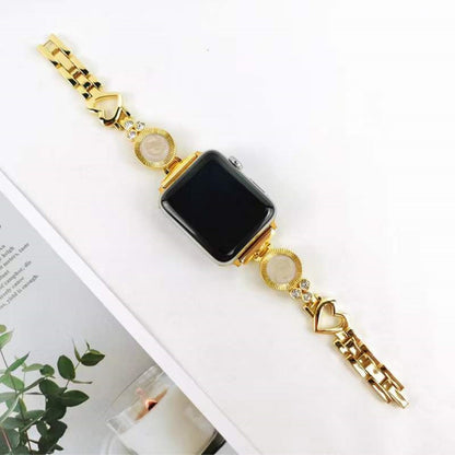 Stilfuld Universal Apple Metal og  Rhinsten Urrem - Guld#serie_2