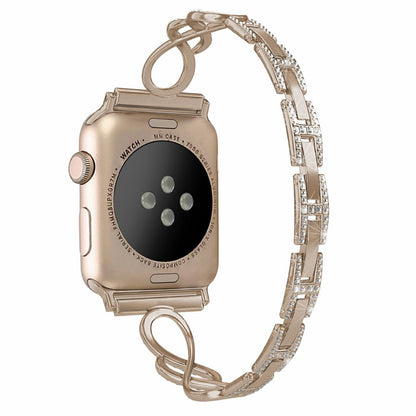 Helt vildt pænt Universal Apple Metal og Rhinsten Rem - Guld#serie_2