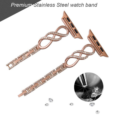 Helt vildt pænt Universal Apple Metal og Rhinsten Rem - Pink#serie_4