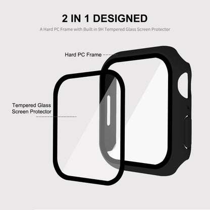 Godt Apple Watch Series 7 45mm Cover med Skærmbeskytter i Plastik og Hærdet Glas - Gennemsigtig#serie_7