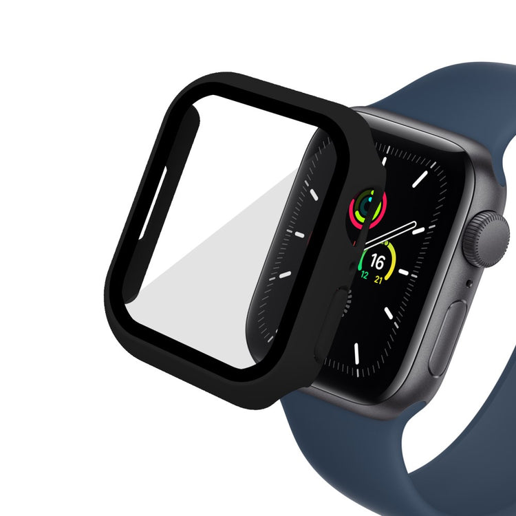 Vildt Godt Apple Watch Series 7 45mm Cover med Skærmbeskytter i Plastik og Hærdet Glas - Gennemsigtig#serie_1