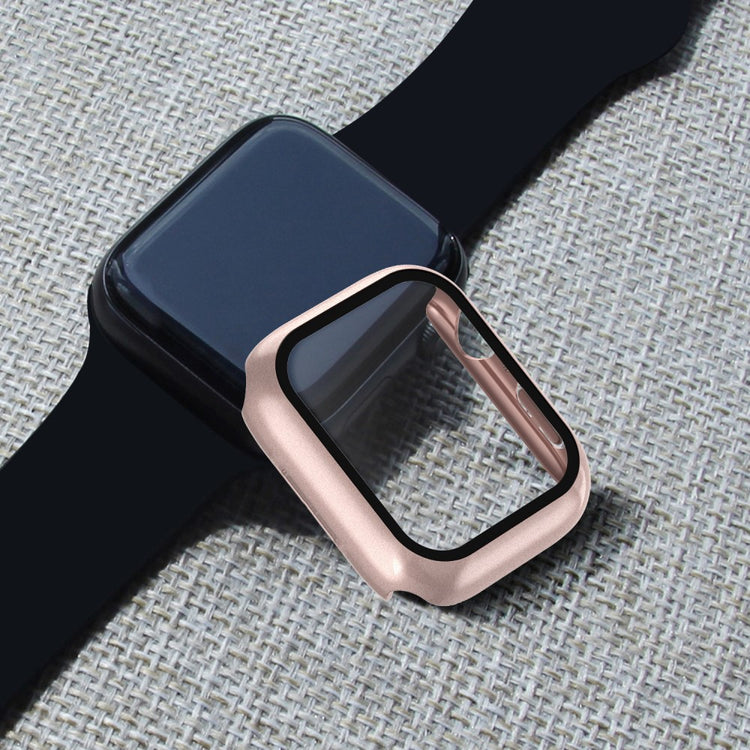 Vildt Godt Apple Watch Series 7 45mm Cover med Skærmbeskytter i Plastik og Hærdet Glas - Pink#serie_10