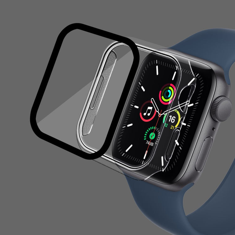 Vildt Godt Apple Watch Series 7 45mm Cover med Skærmbeskytter i Plastik og Hærdet Glas - Gennemsigtig#serie_15