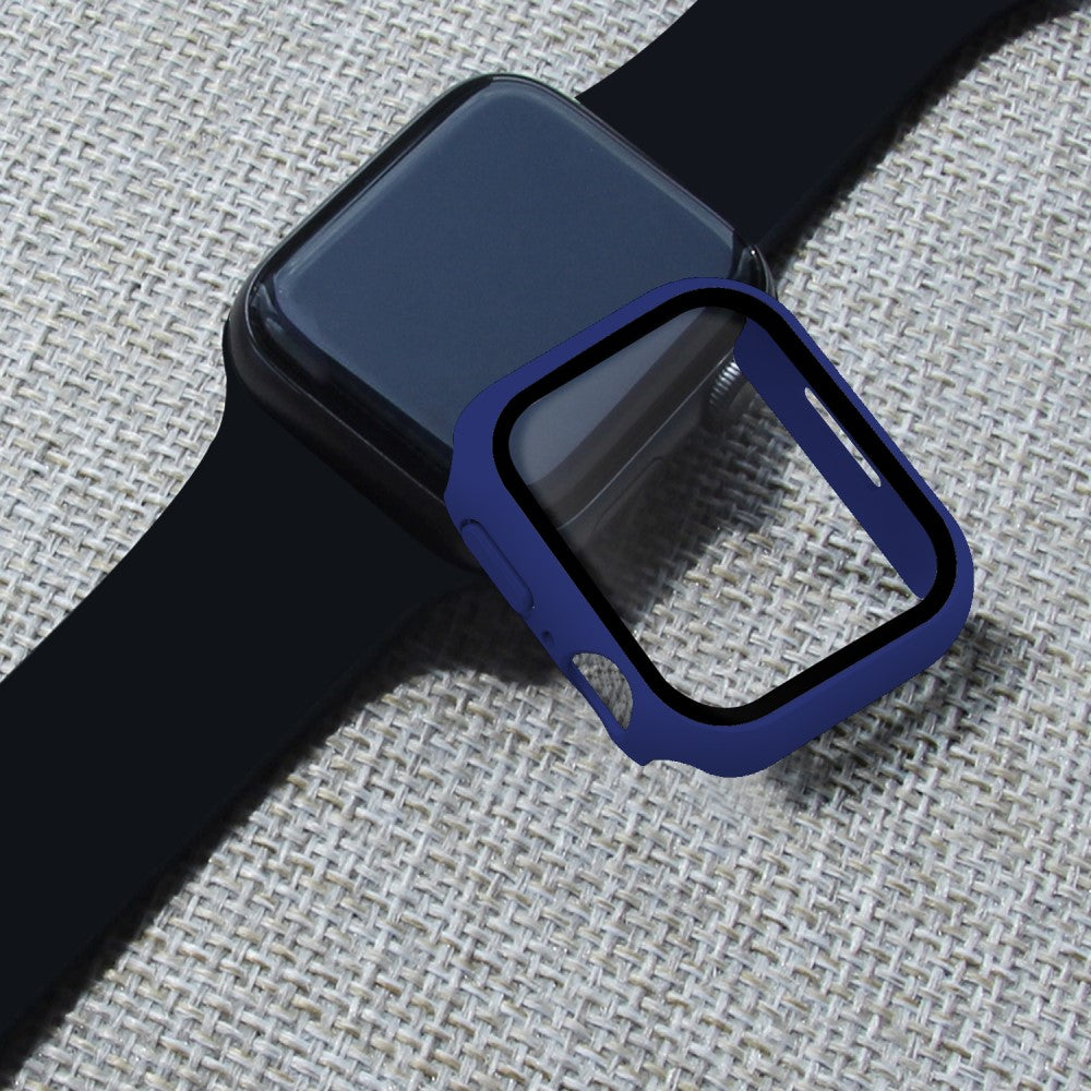 Vildt Godt Apple Watch Series 7 45mm Cover med Skærmbeskytter i Plastik og Hærdet Glas - Blå#serie_16