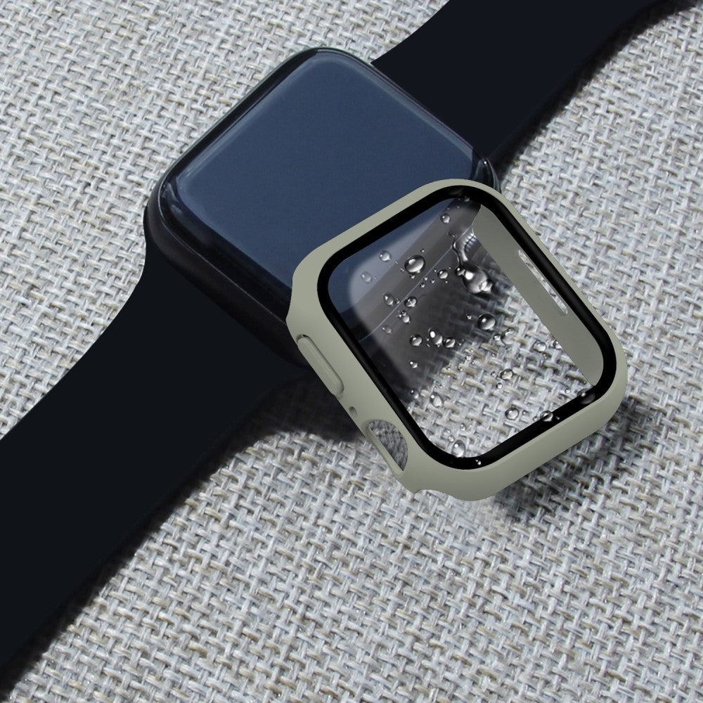 Vildt Godt Apple Watch Series 7 45mm Cover med Skærmbeskytter i Plastik og Hærdet Glas - Brun#serie_9