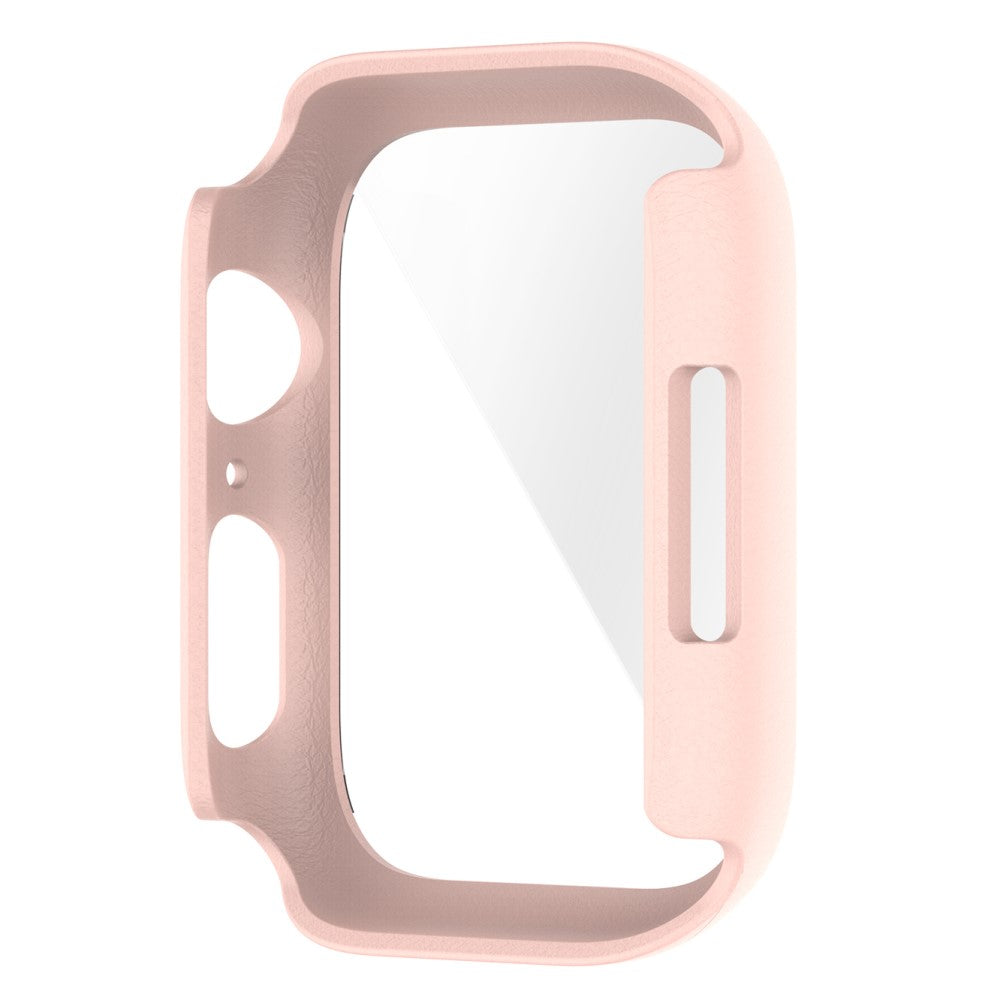 Fed Apple Watch Series 7 45mm Cover med Skærmbeskytter i Plastik og Hærdet Glas - Pink#serie_2