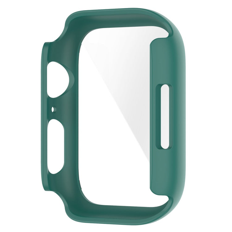 Fed Apple Watch Series 7 45mm Cover med Skærmbeskytter i Plastik og Hærdet Glas - Grøn#serie_3