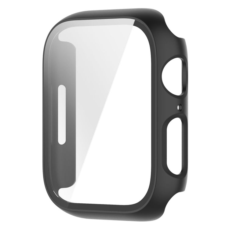 Fed Apple Watch Series 7 45mm Cover med Skærmbeskytter i Plastik og Hærdet Glas - Sort#serie_4