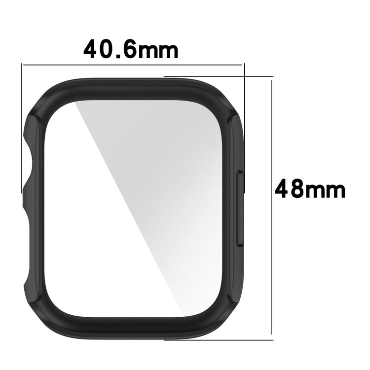 Fed Apple Watch Series 7 45mm Cover med Skærmbeskytter i Plastik og Hærdet Glas - Rød#serie_6