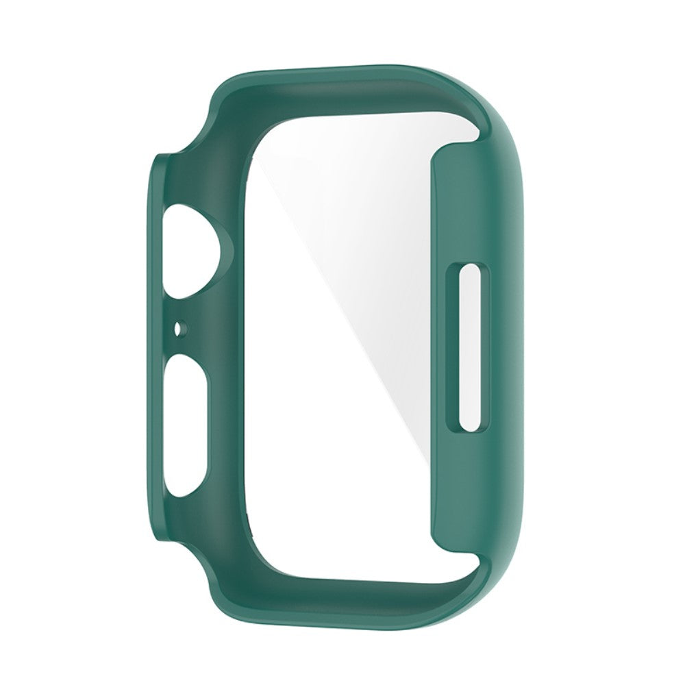 Beskyttende Apple Watch Series 7 45mm Cover med Skærmbeskytter i Plastik og Hærdet Glas - Grøn#serie_8