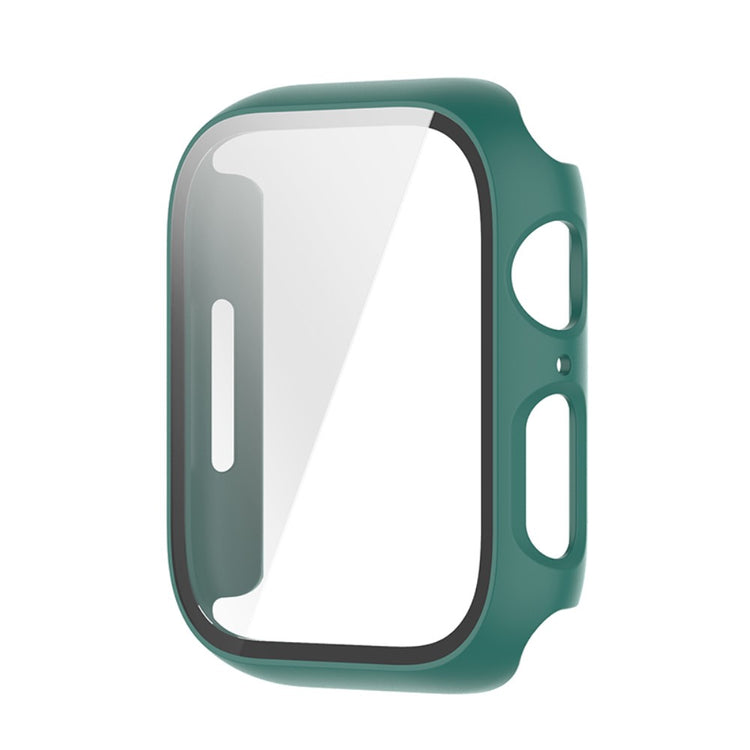 Beskyttende Apple Watch Series 7 45mm Cover med Skærmbeskytter i Plastik og Hærdet Glas - Grøn#serie_8