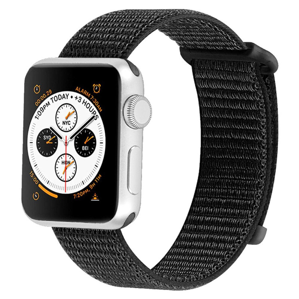 Superflot Apple Watch Series 7 45mm Nylon Rem - Sort#serie_6