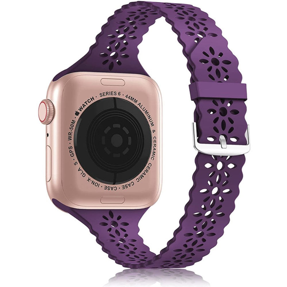 Rigtigt hårdfør Apple Watch Series 7 45mm Silikone Rem - Lilla#serie_1