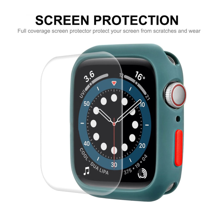 Vildt Fed Apple Watch Series 7 45mm Cover med Skærmbeskytter i Silikone - Grøn#serie_1