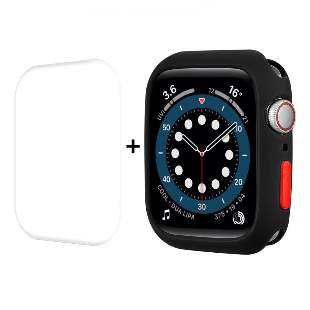 Vildt Fed Apple Watch Series 7 45mm Cover med Skærmbeskytter i Silikone - Gennemsigtig#serie_2