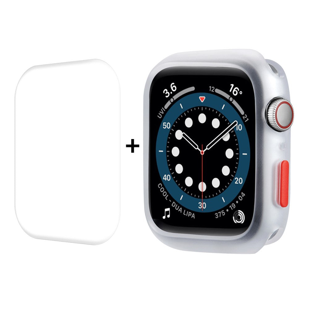 Vildt Fed Apple Watch Series 7 45mm Cover med Skærmbeskytter i Silikone - Gennemsigtig#serie_3