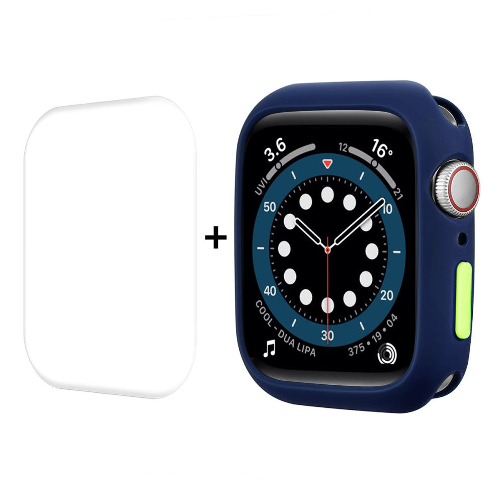 Vildt Fed Apple Watch Series 7 45mm Cover med Skærmbeskytter i Silikone - Blå#serie_8