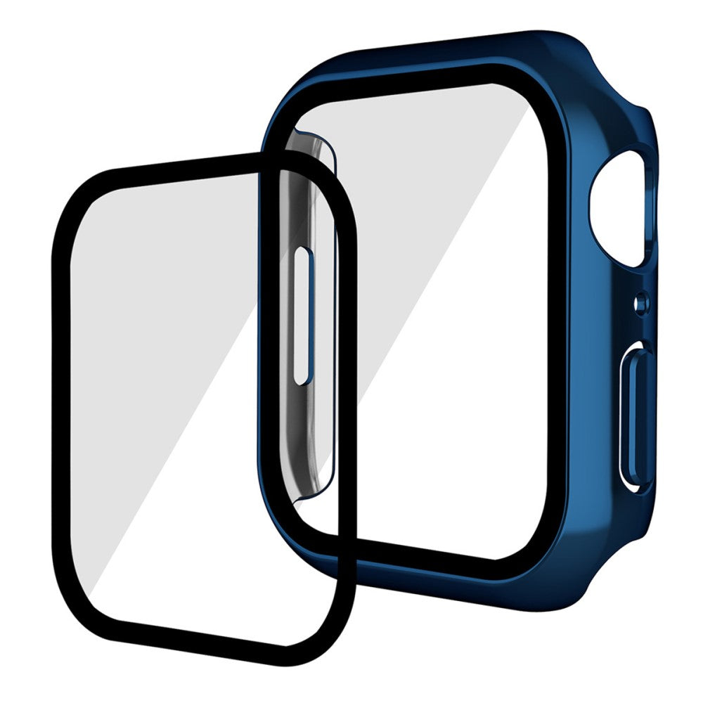 Rigtigt Fed Apple Watch Series 7 41mm Cover med Skærmbeskytter i Plastik og Hærdet Glas - Blå#serie_5