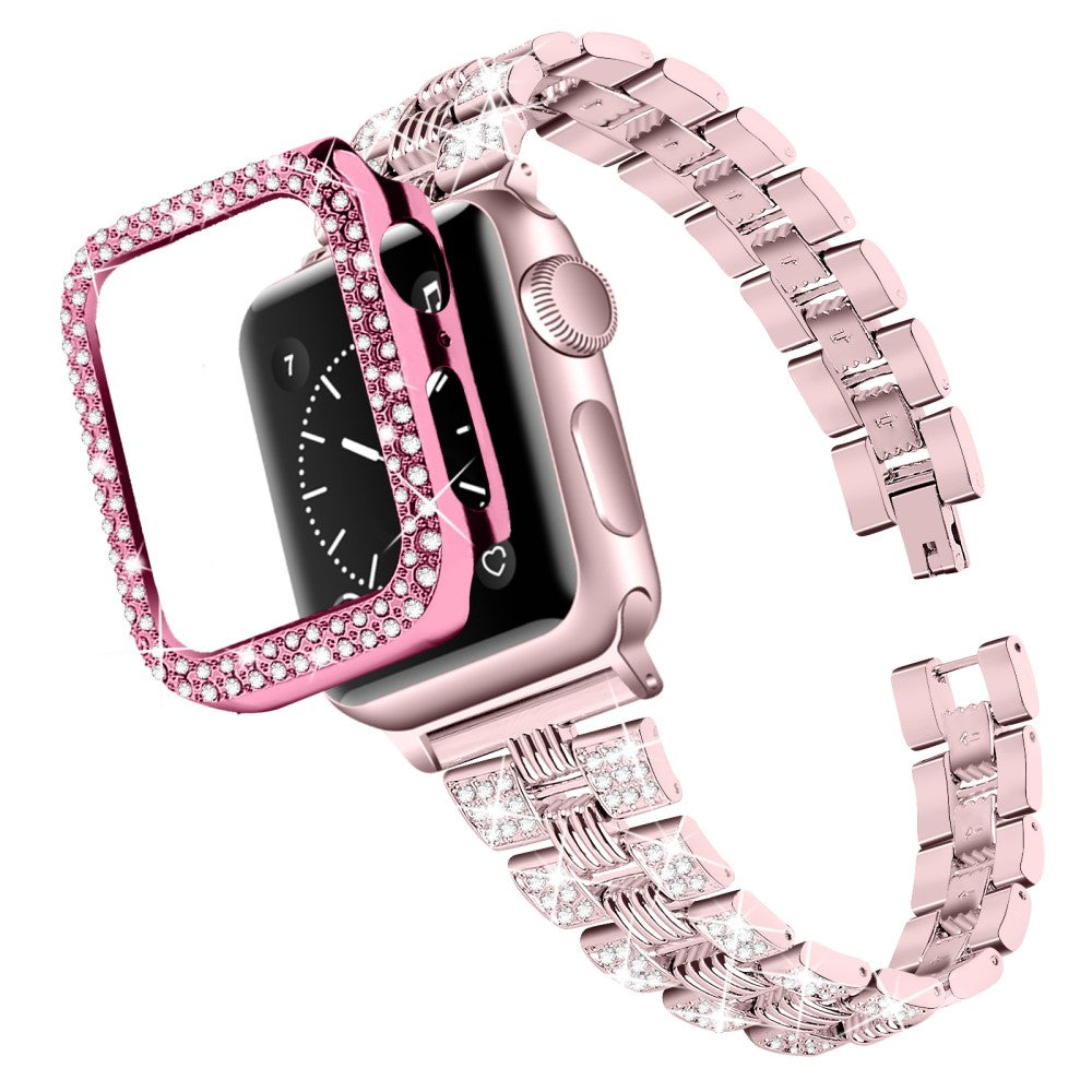 Apple Watch Series 7 45mm Metal Rem med Cover - Pink#serie_2