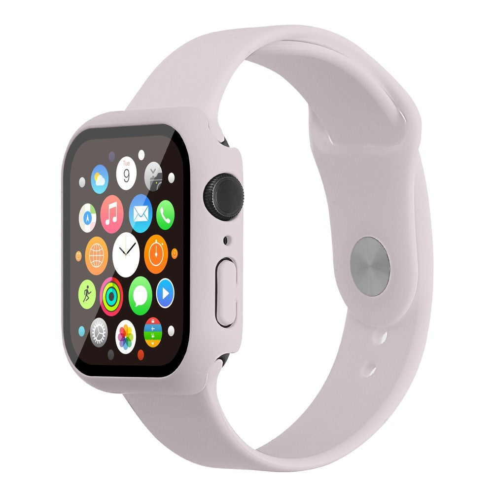 Apple Watch Series 7 45mm Silikone Rem med Cover og Hærdet Glas - Lilla#serie_19