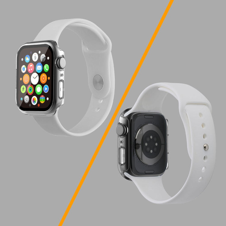 Apple Watch Series 7 45mm Silikone Rem med Cover og Hærdet Glas - Gennemsigtig#serie_3