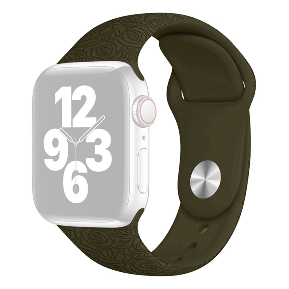 Super kønt Apple Watch Series 7 45mm Silikone Rem - Grøn#serie_11