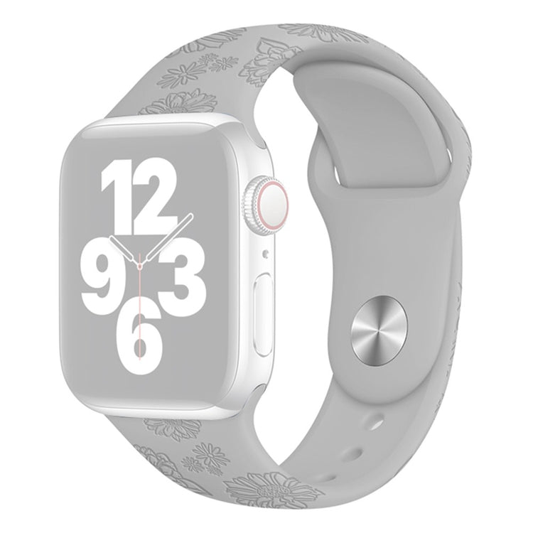 Super kønt Apple Watch Series 7 45mm Silikone Rem - Sølv#serie_15