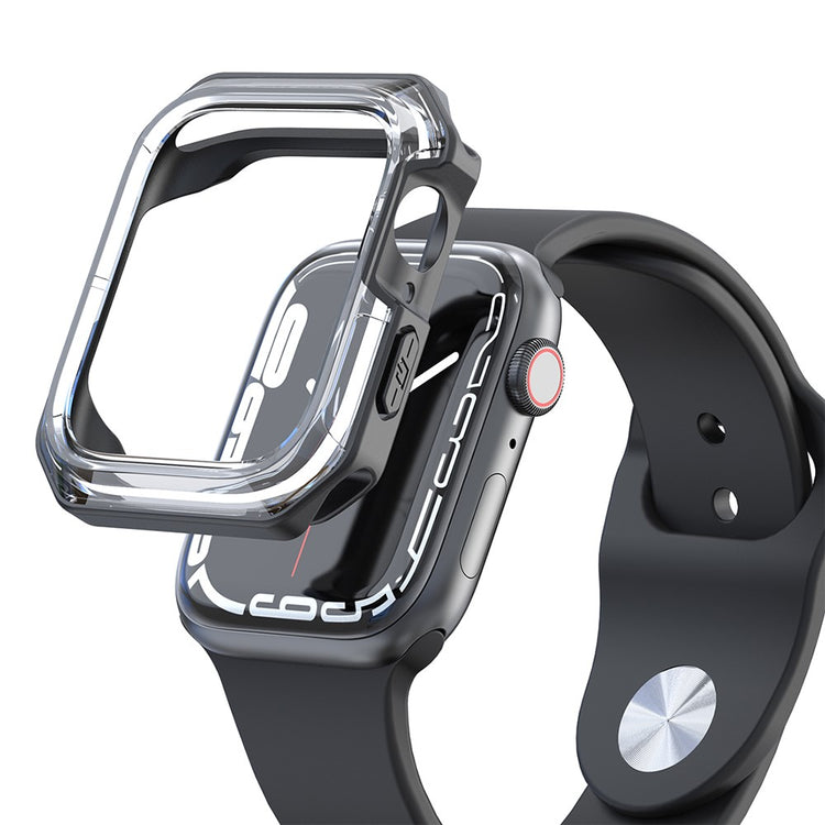 Apple Watch Series 7 45mm Gennemsigtig Silikone Bumper  - Sort#serie_4