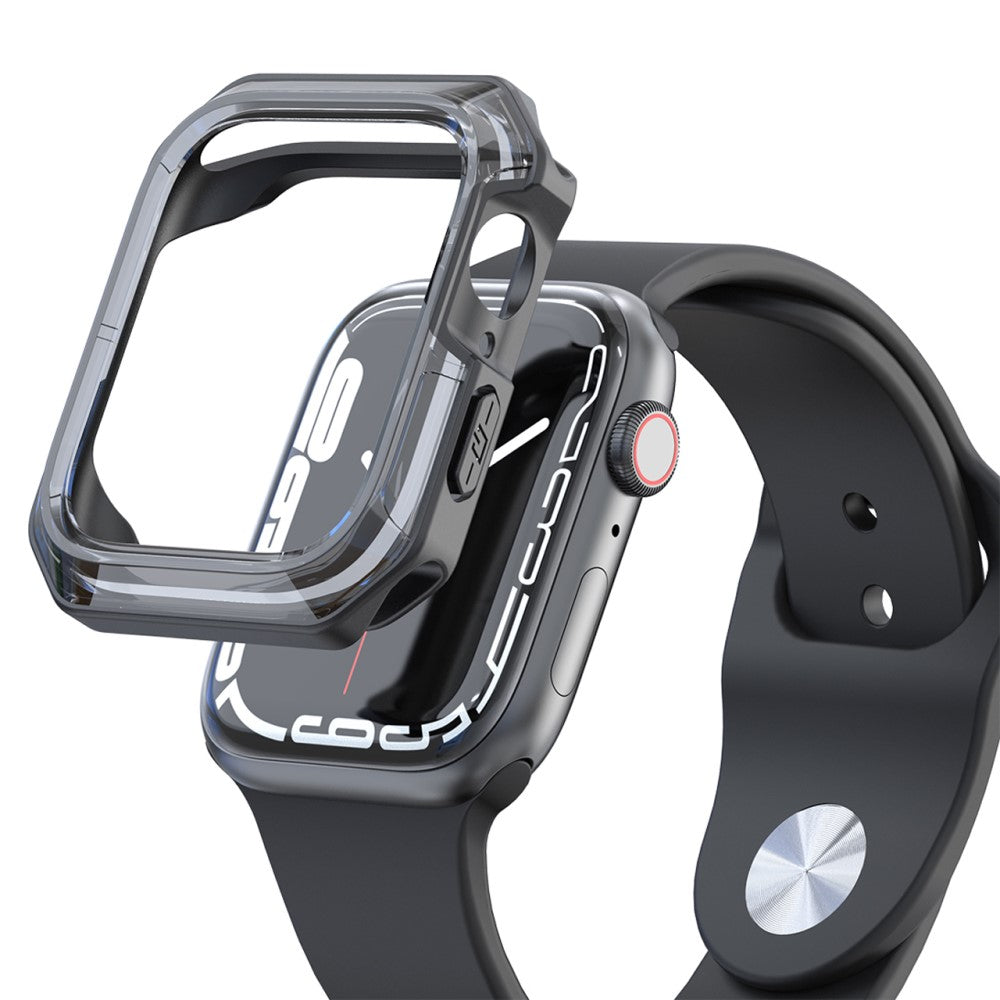 Apple Watch Series 7 45mm Gennemsigtig Silikone Bumper  - Sort#serie_5