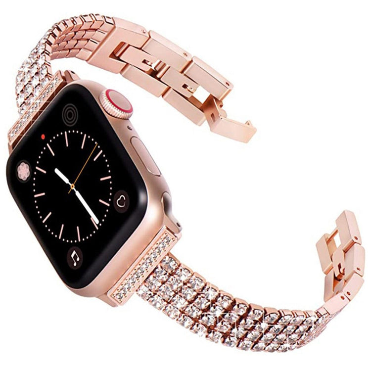 Meget godt Apple Watch Series 7 45mm Metal og Rhinsten Rem - Pink#serie_1