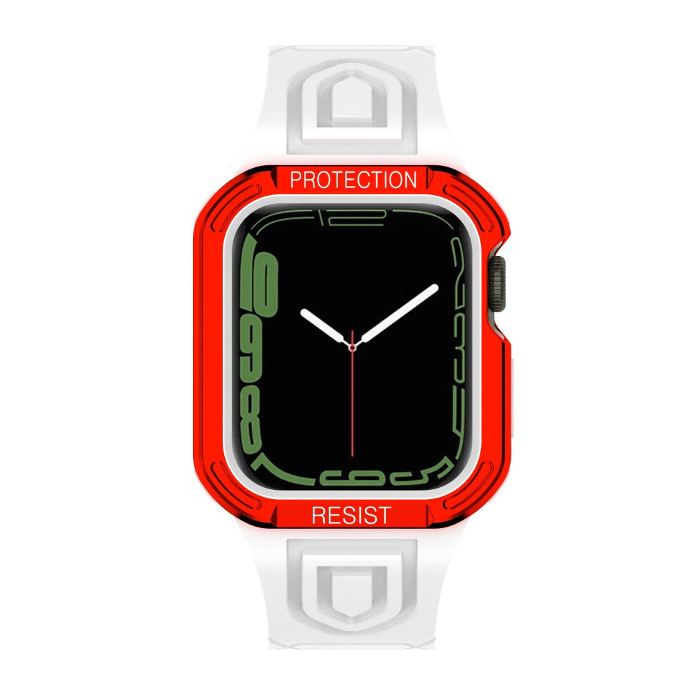 Apple Watch Series 7 45mm Plastik Rem med Etui - Hvid#serie_16