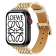 Molto Piacevole Apple Watch Series 7 45mm Vera Pelle E Strass Cinturino