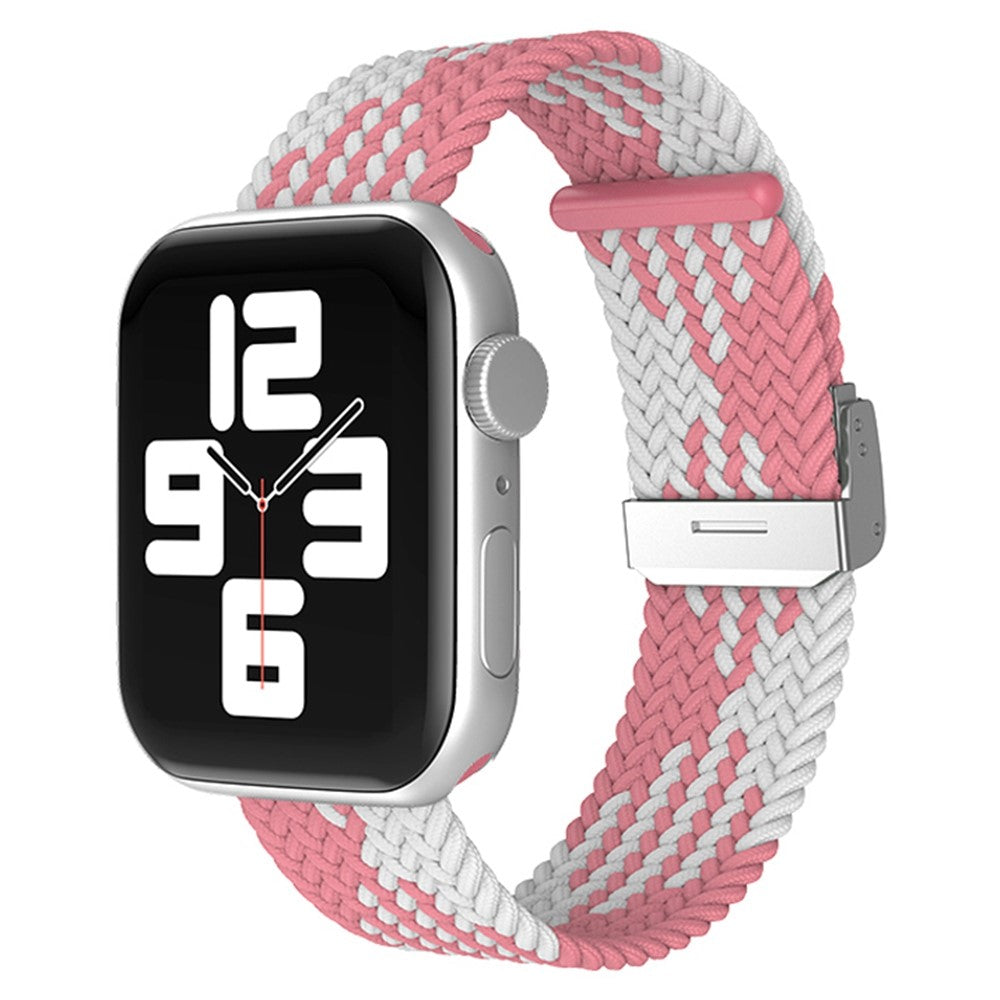 Rigtigt hårdfør Apple Watch Series 7 45mm Stof Urrem - Pink#serie_18