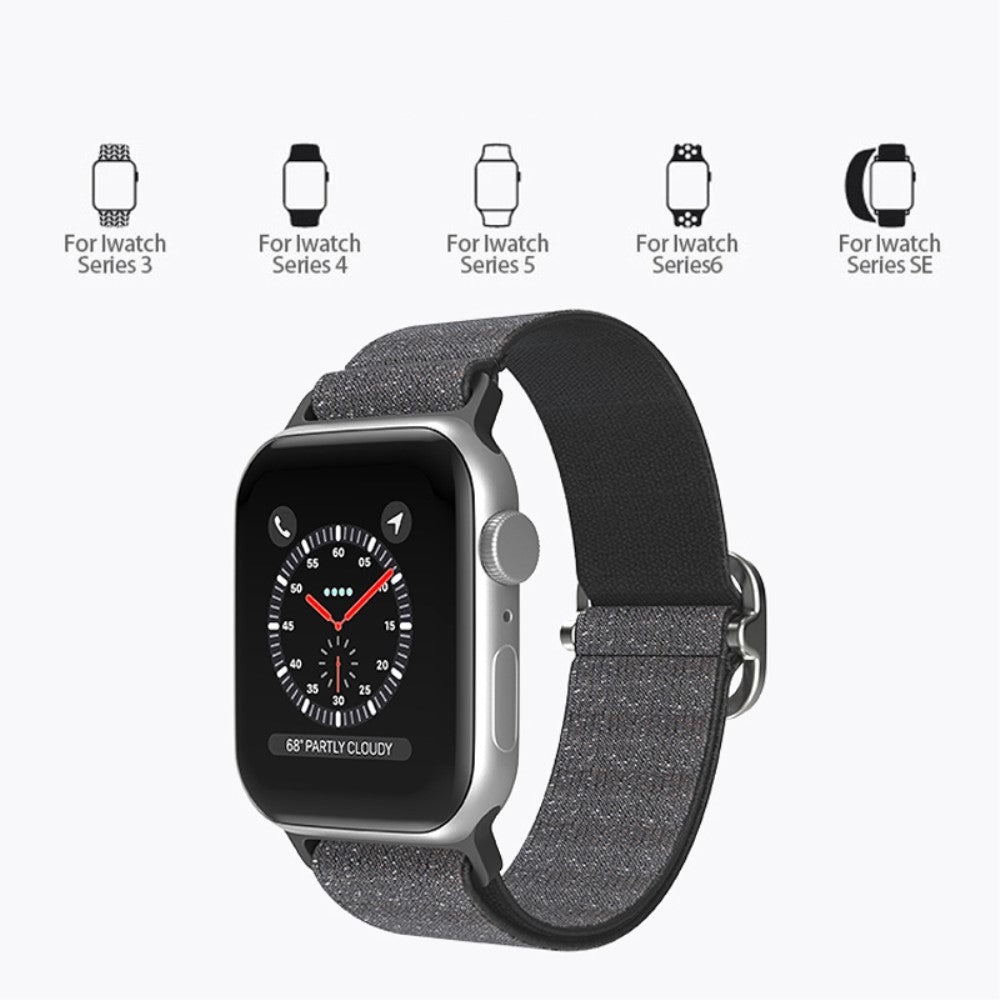 Mega fint Apple Watch Series 7 45mm Stof Urrem - Sort#serie_2