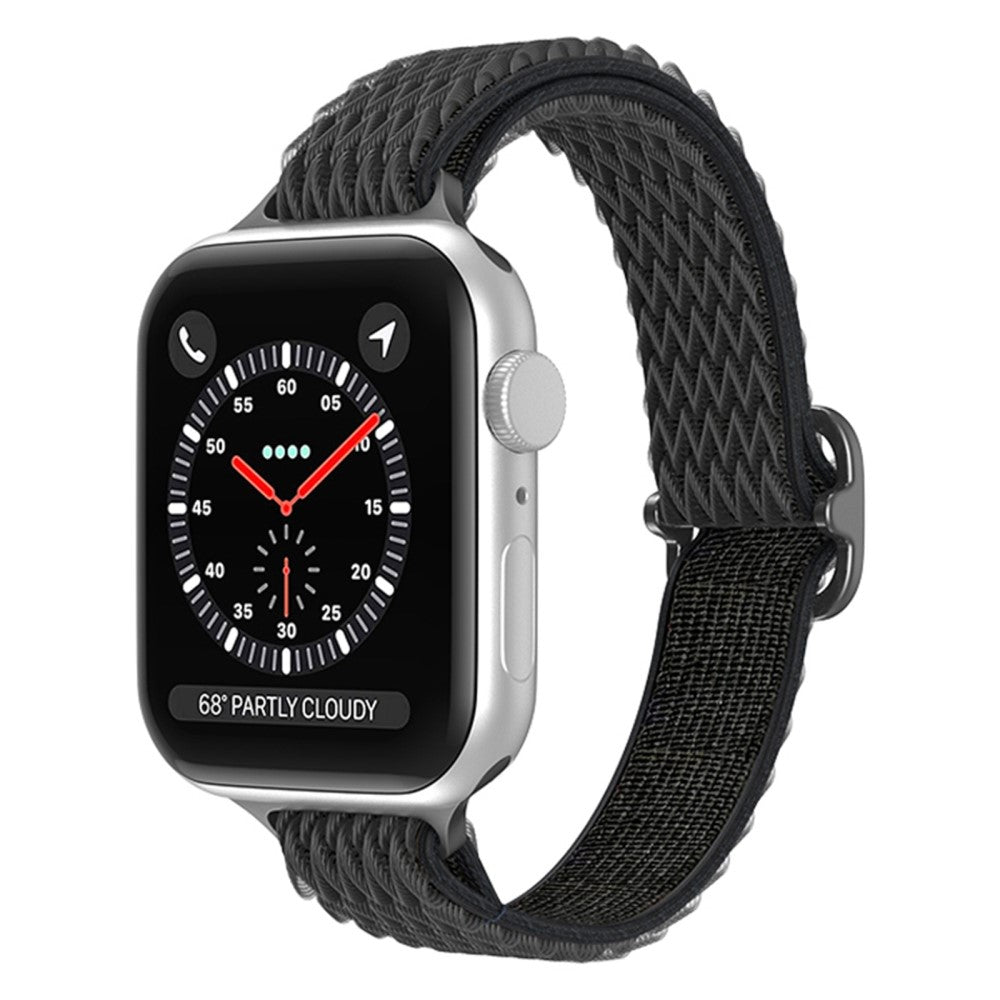 Rigtigt skøn Apple Watch Series 7 45mm Stof Urrem - Sort#serie_1