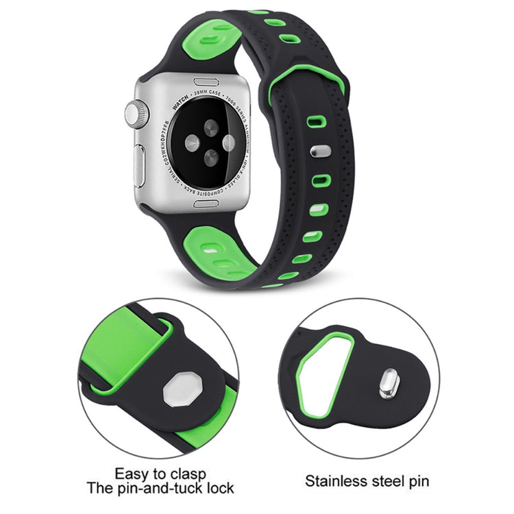 Elegant Apple Watch Series 7 45mm Silikone Urrem - Sort#serie_2