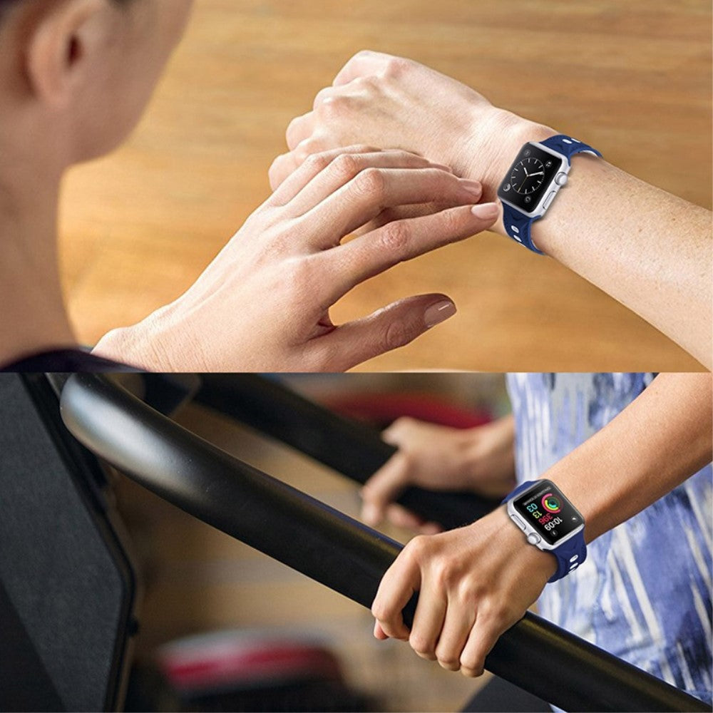Elegant Apple Watch Series 7 45mm Silikone Urrem - Blå#serie_3