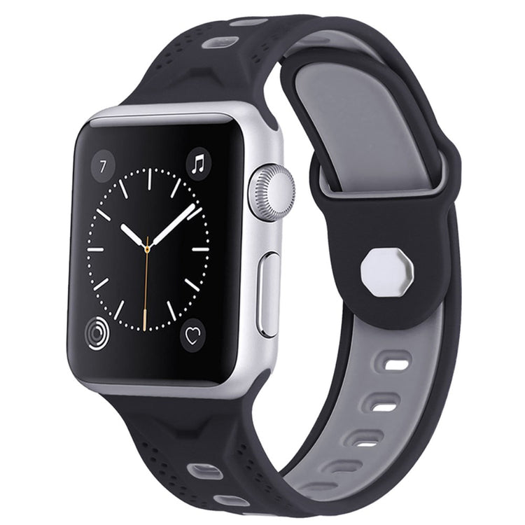 Elegant Apple Watch Series 7 45mm Silikone Urrem - Sølv#serie_4