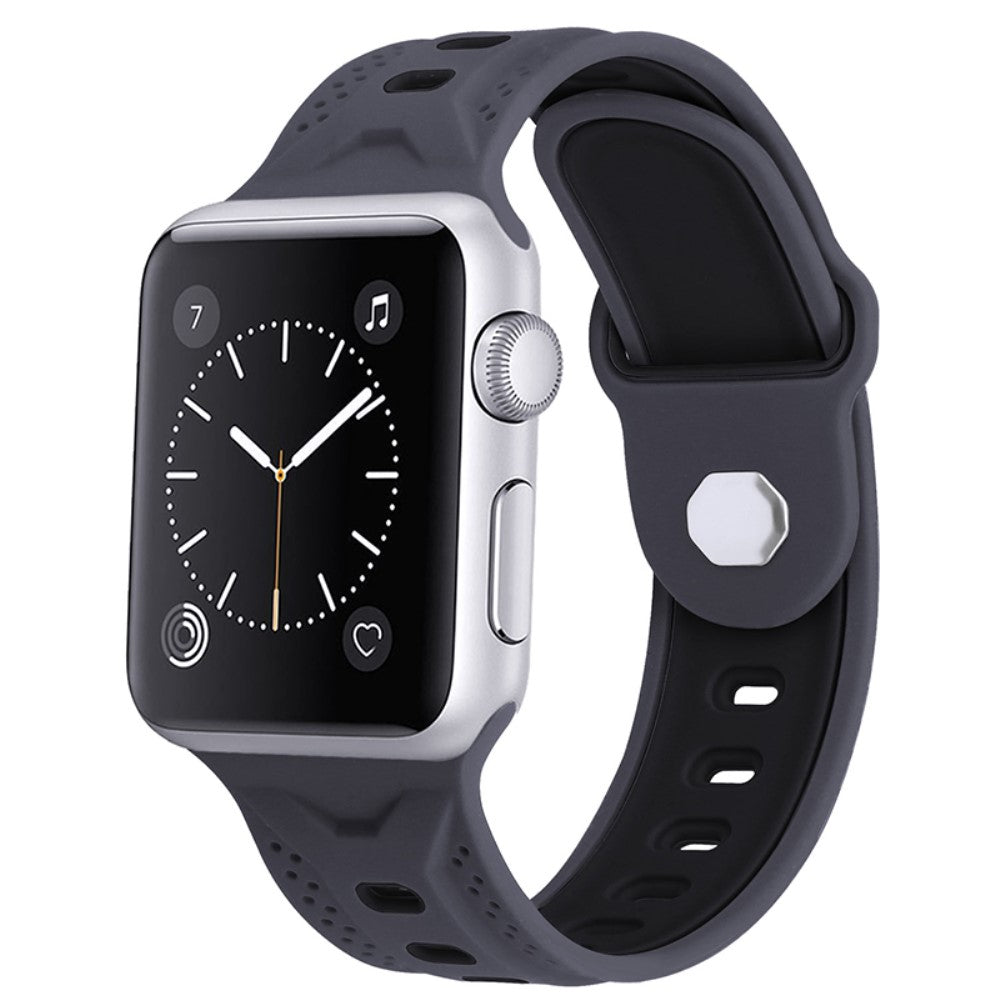 Elegant Apple Watch Series 7 45mm Silikone Urrem - Sølv#serie_5