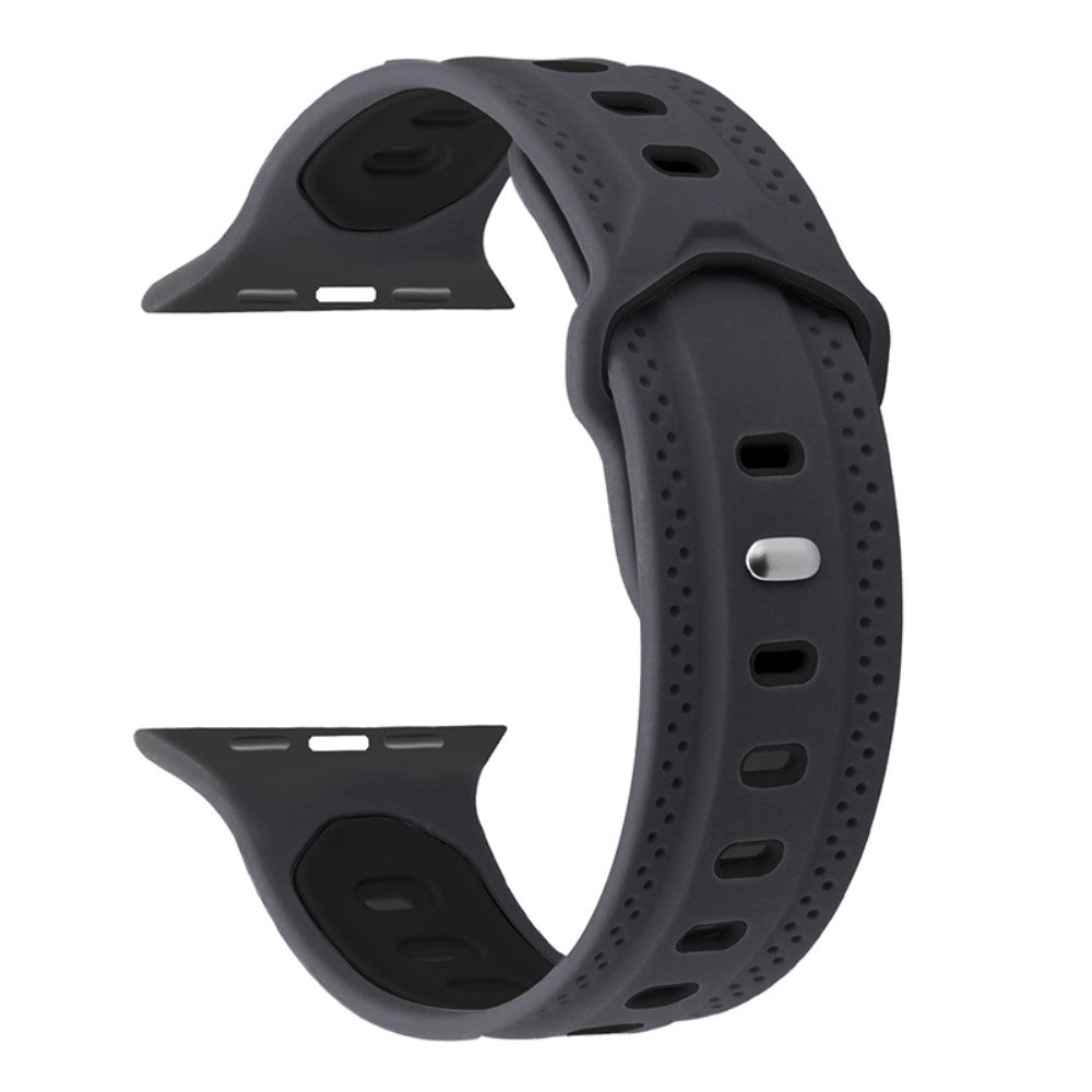 Meget holdbart Apple Watch Series 7 45mm Silikone Rem - Sølv#serie_5