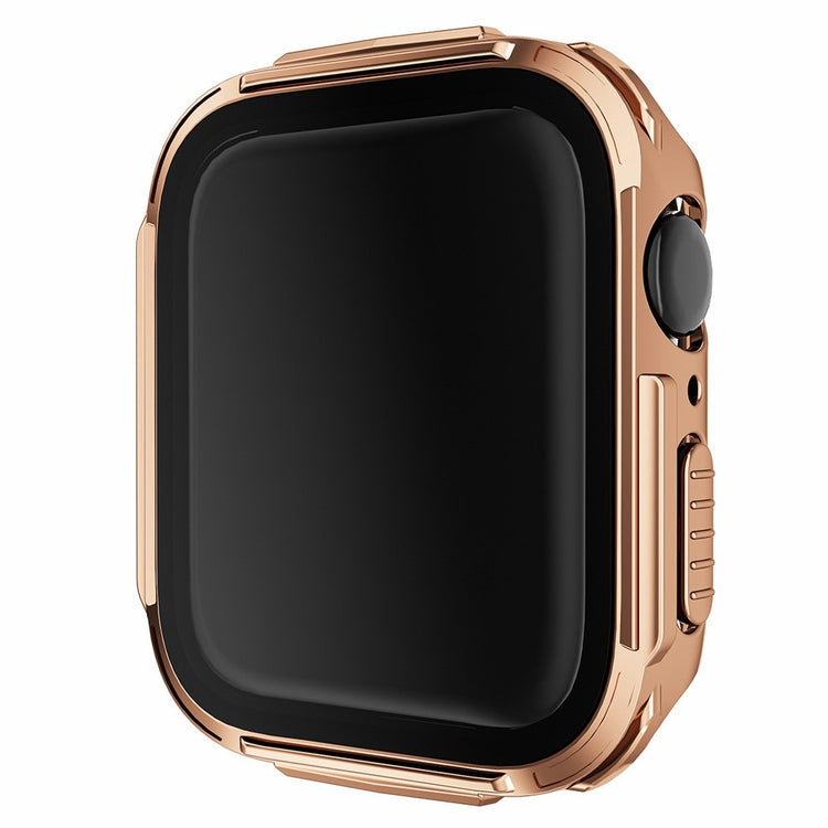 Rigtigt Fint Apple Watch Series 7 45mm Cover med Skærmbeskytter i Plastik og Hærdet Glas - Pink#serie_5