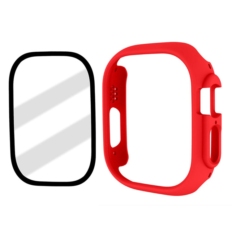 Apple Watch Ultra Plastik Cover med Skærmbeskytter og Hærdet Glas - Rød#serie_8