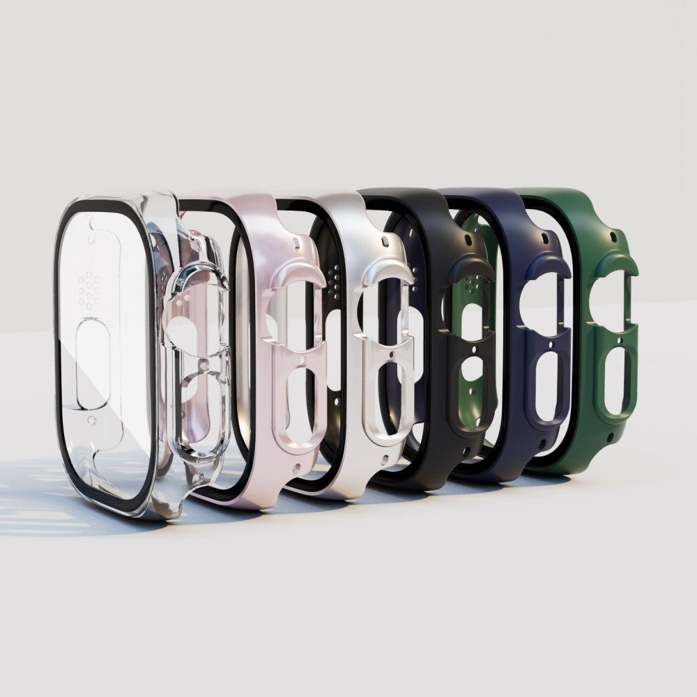 Mega Flot Apple Watch Ultra Cover med Skærmbeskytter i Plastik og Hærdet Glas - Blå#serie_8