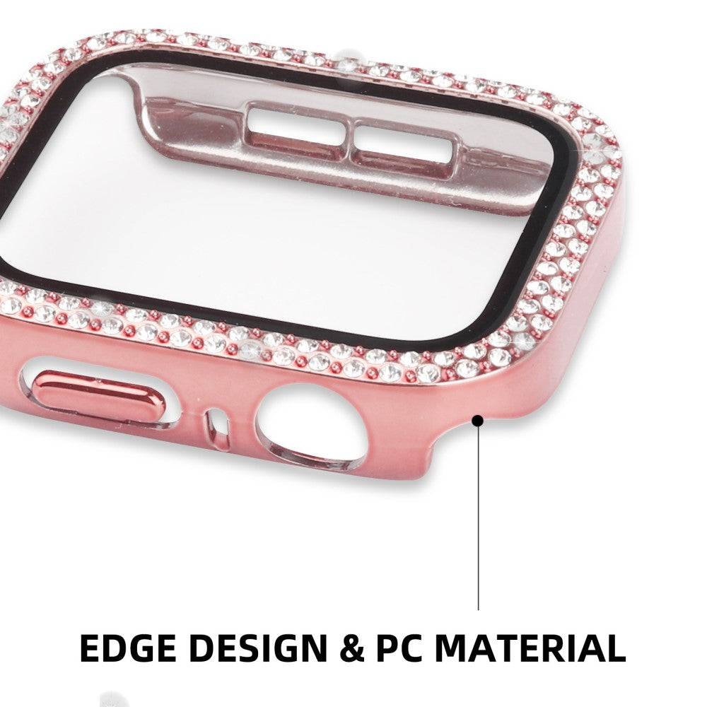 Godt Apple Watch Ultra Cover med Skærmbeskytter i Plastik og Hærdet Glas - Pink#serie_5