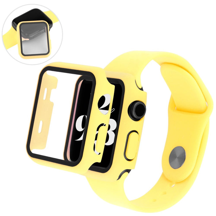 Vildt Fed Apple Watch Ultra Cover med Skærmbeskytter i Plastik og Hærdet Glas - Gul#serie_12
