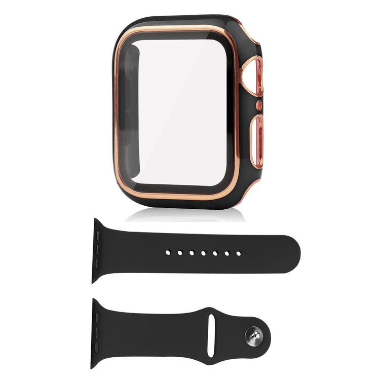 Apple Watch Ultra Plastik Cover med Cover og Hærdet Glas - Sort#serie_9