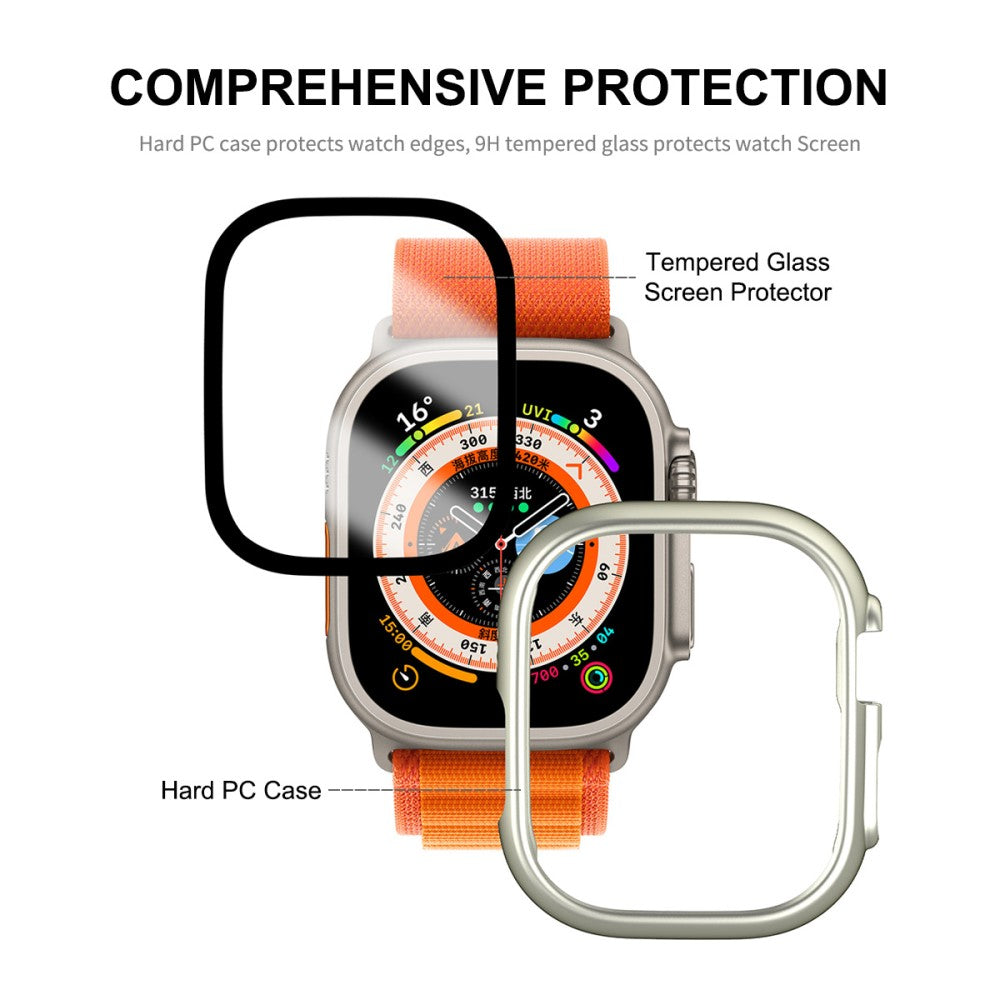 Apple Watch Ultra Plastik Cover med Skærmbeskytter - Orange#serie_6