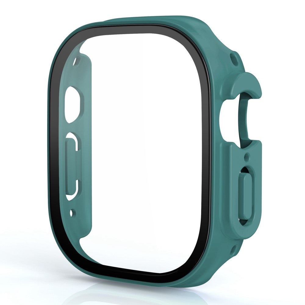 Beskyttende Apple Watch Ultra Cover med Skærmbeskytter i Plastik og Hærdet Glas - Grøn#serie_25